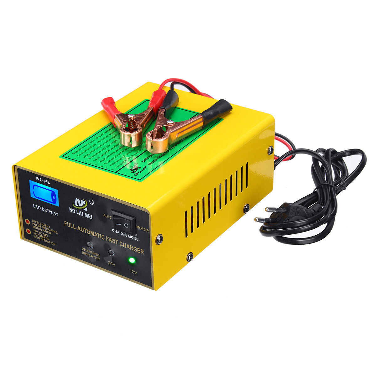 12V / 24V 15A Auto Lead Acid Battery Charger Intelligente Pulse Repair LCD voor auto motorfiets
