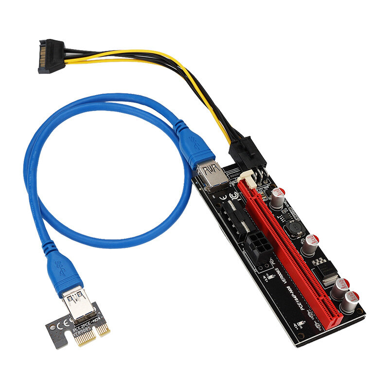 

60CM PCIE X1 To X16 Graphics Card Extension Cable PCI-E USB3.0 Adapter Board 6Pin with Light 009s For Mining