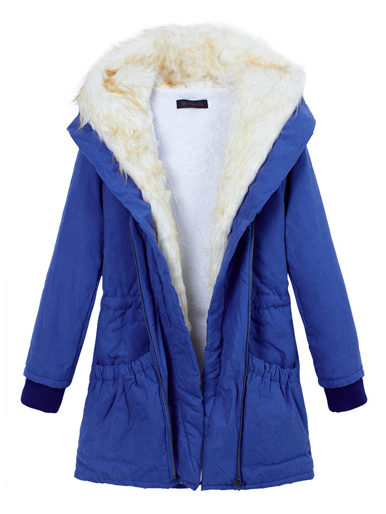 Women Winter Thicken Outerwear Parka Fur Hooded Coat Long Jacket - US ...