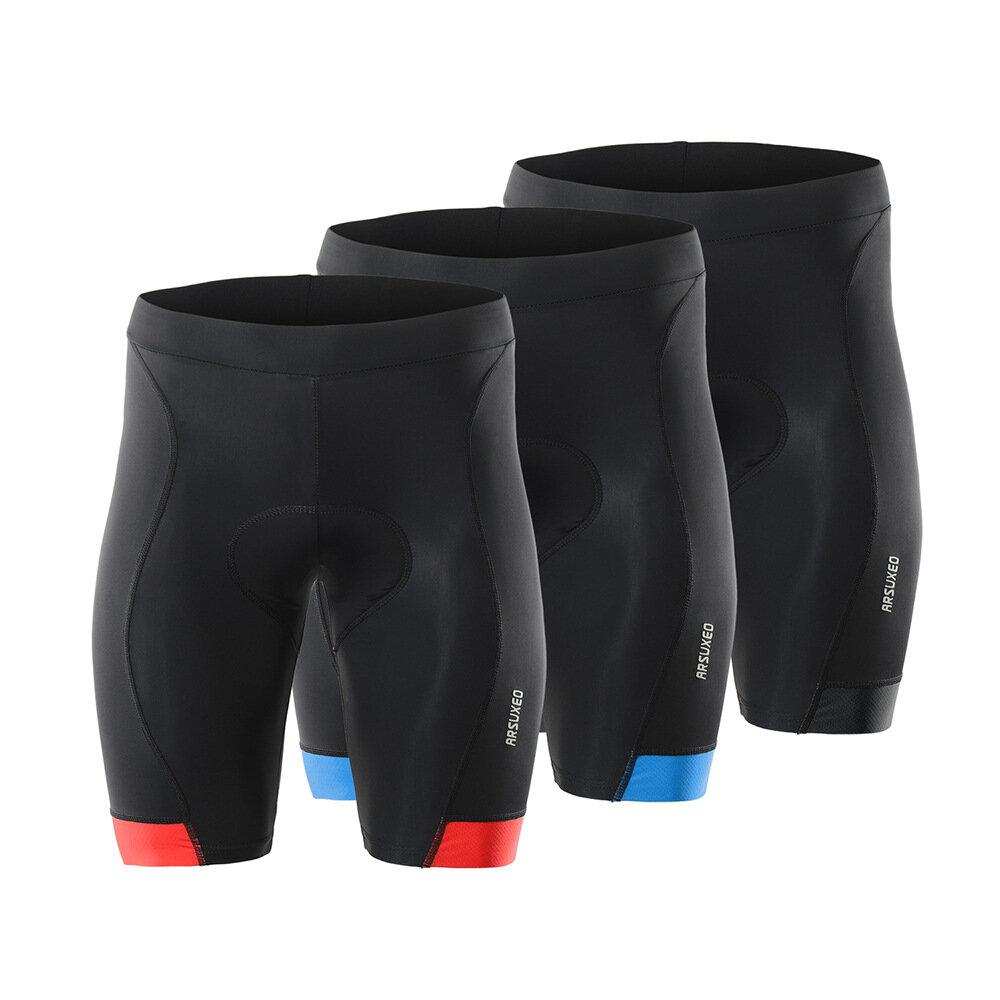 Pantalones cortos acolchados para ciclismo para hombres ARSUXEO con absorción de impactos, transpirables y de secado rápido, calzoncillos acolchados para bicicleta MTB.