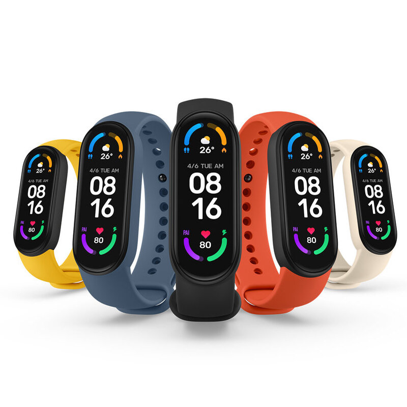 [Global Version]Xiaomi Mi Band 6 1.56 Inch 326 PPI AMOLED Retina Screen Wristband Heart Rate Blood Oxygen Monitor 130＋ Watch Faces 30 Sports Modes 5ATM Waterproof BT5.0 Smart Watch