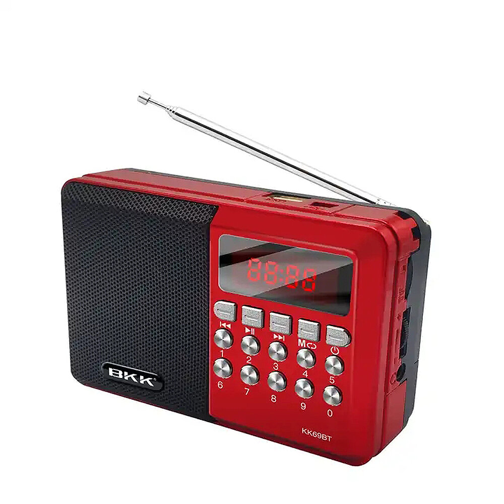 BKK FM Pocket Radio MP3 bluetooth V5.0 1200mAh Battery 0.25KG Lightweight TF Card U Disk Support Outdoors Travel Mini Wireless Speaker