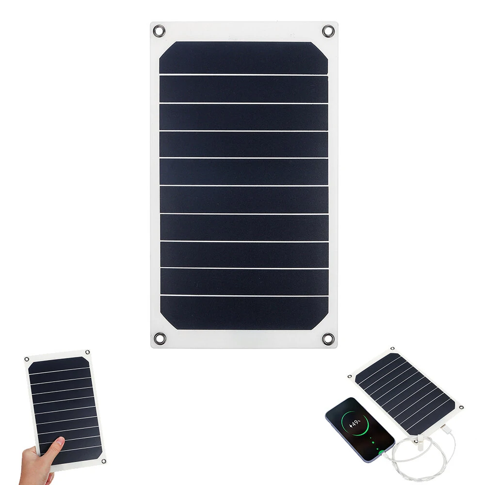 6w 6v 1.2a usb charger photovoltaic charging sunpower-cells solar panel power bank with suckers & carabiner