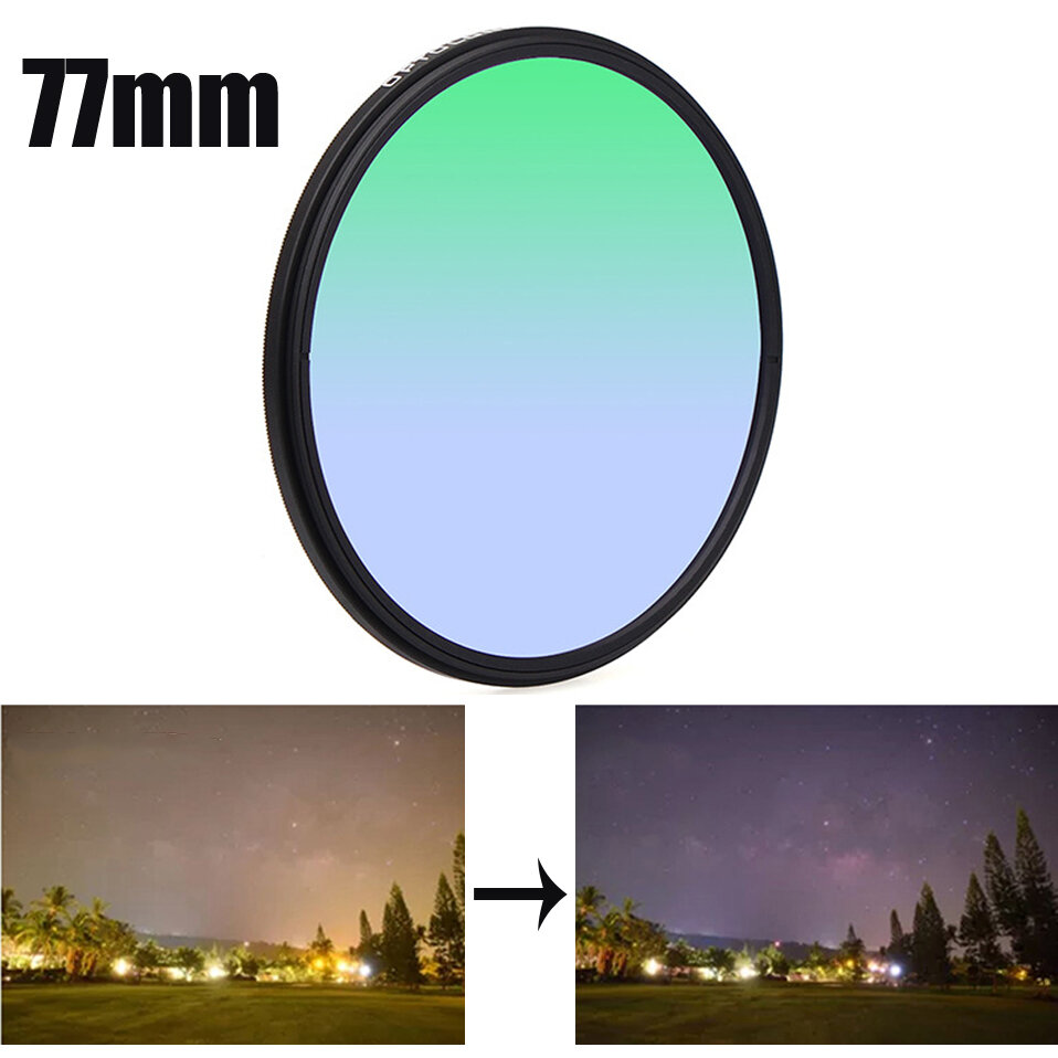 OPTOLONG 77 mm Durchmesser Durchsichtig Sky Filter Lichtverschmutzungsfilter Monokulares Teleskop Visueller Verbesserungsfilter