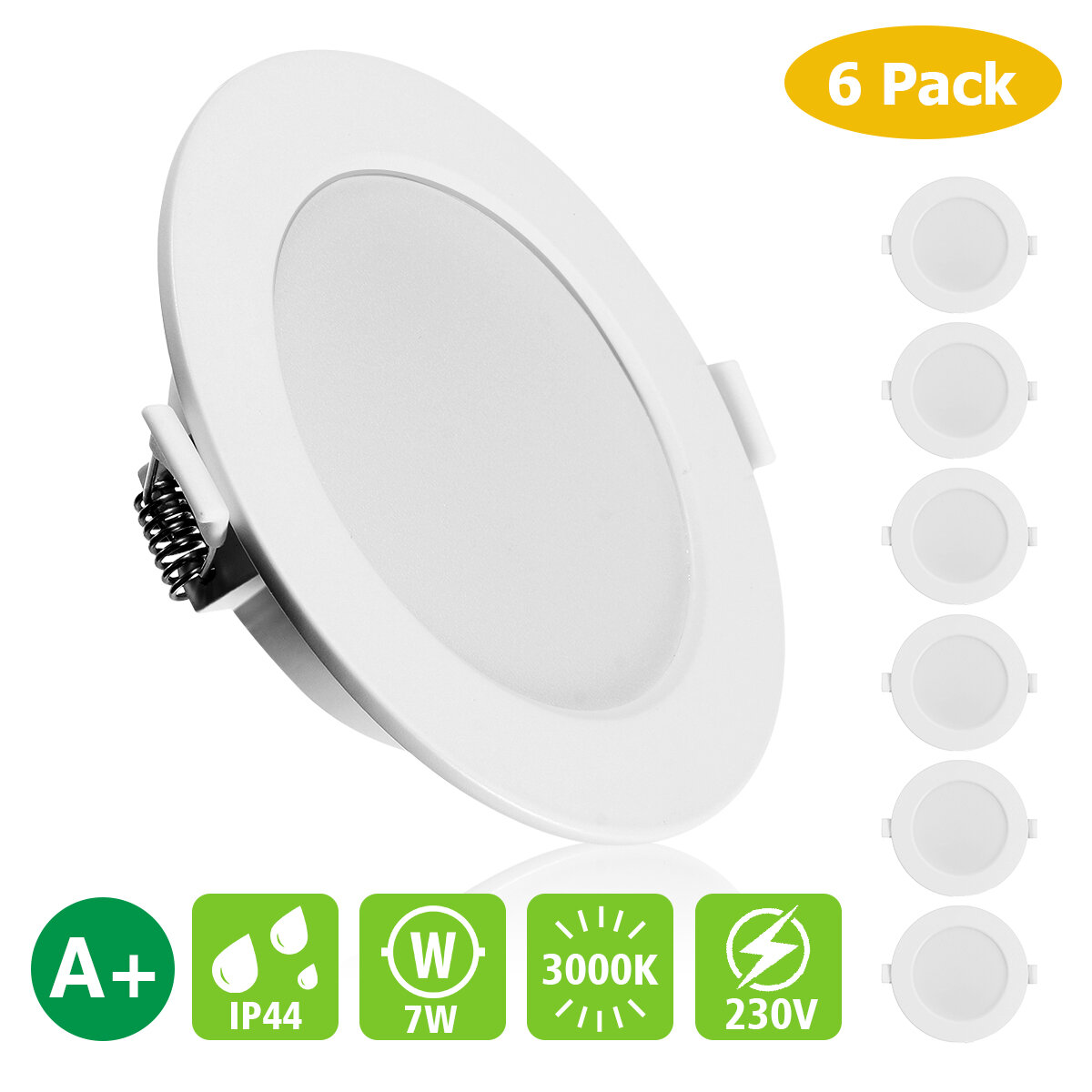 best price,kingso,6pcs,ac230v,6w,led,recessed,ceiling,light,spotlights,eu,coupon,price,discount