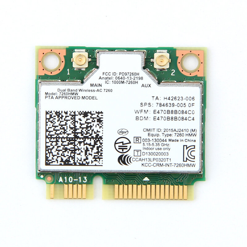 

Fenvi Dual Band Wireless WiFi Card Network Adapter bluetooth 4.0 for Intel 7260 7260HMW Half Mini PCI-E 2.4G 5G 1200M
