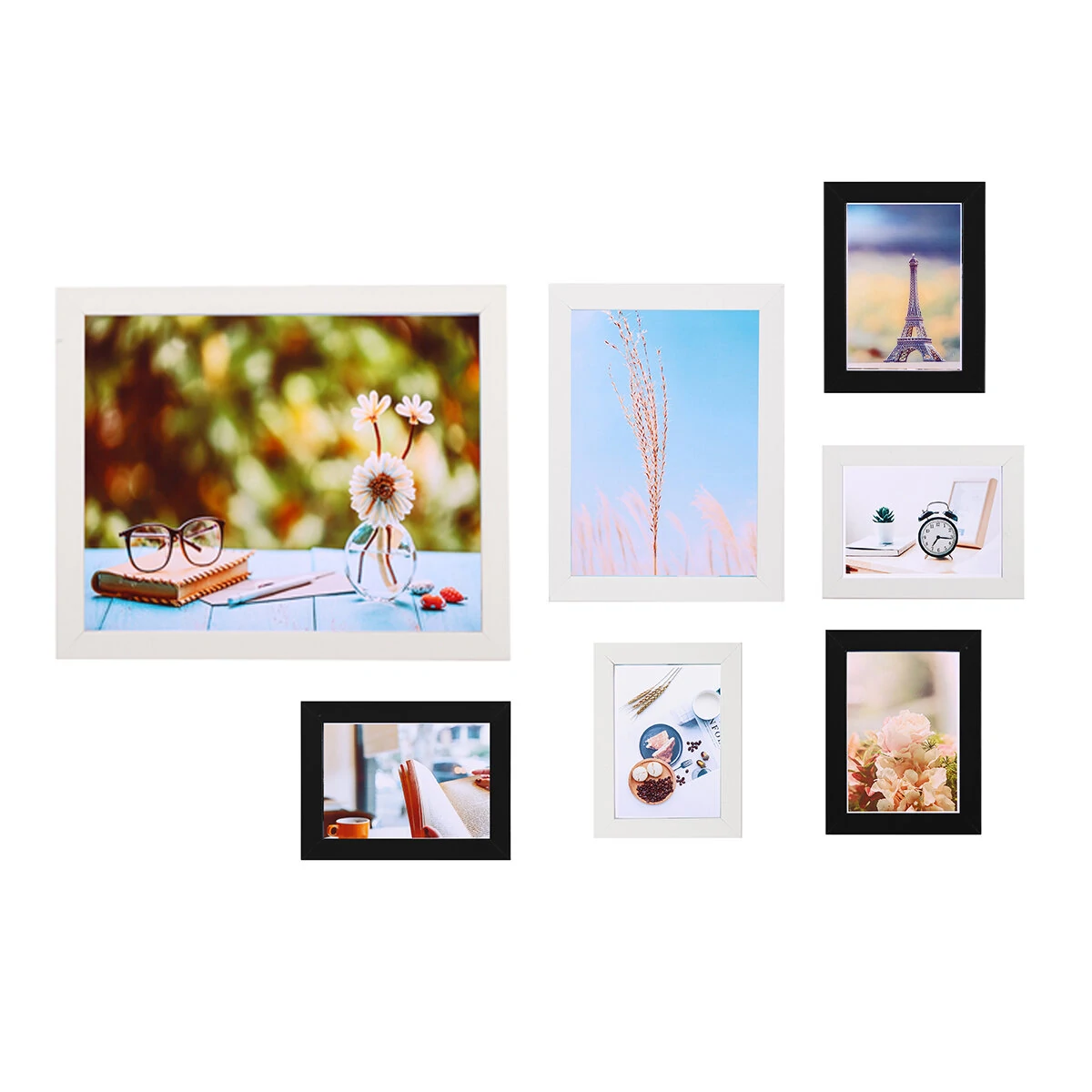 7 pcs/set photo frames 5/7/10-inch wall hanging family memory art picture photo home office hotel decoration