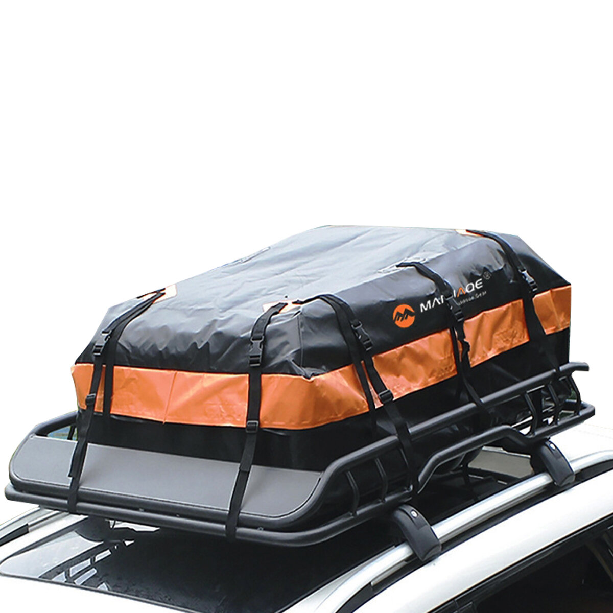 Автомобильная крышка MARJAQE 450L для багажа на крыше автомобиля, водонепроницаемая сумка-носитель с 10 усиленными ремнями, подходит для всех типов транспортных средств.