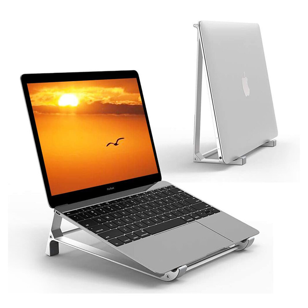 Aluminium 2 in 1 Verticale standaard Laptopstandaard Tablethouder Bureau Mobiele telefoonstandaard v