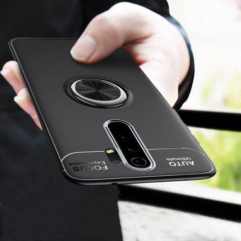 

Bakeey for Xiaomi Redmi 9 Case 360º Rotating Magnetic Ring Holder Lens Protect Soft Silicone Shockproof Protective Case