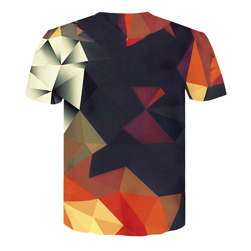 men 3d colorful geometric printed sport short sleeve t-shirt at Banggood