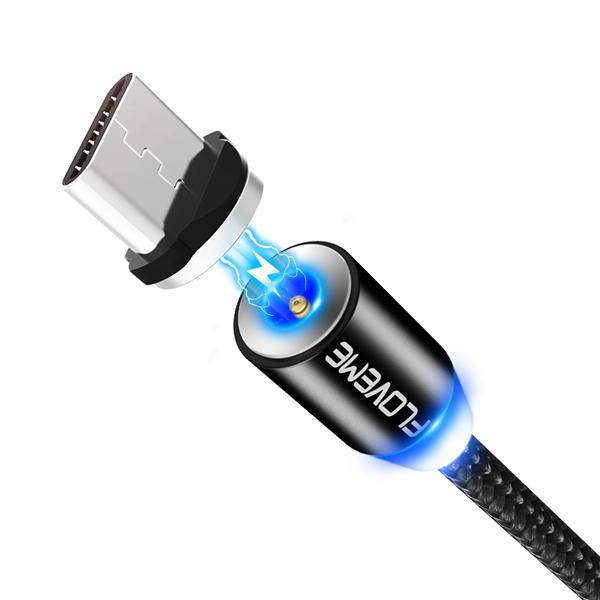 

FLOVEME 2A Type C LED Magnetic Braided Fast Charging Phone Data Cable 1m For Oneplus 5t 6 Mi A1 S9 S9+