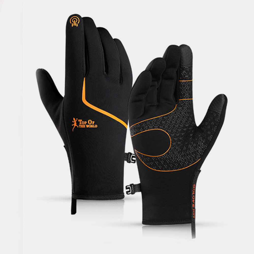 Unisex Diving Cloth Screen-touchable Riding Climbing Skiing Warm Plus Velvet Zipper Gloves