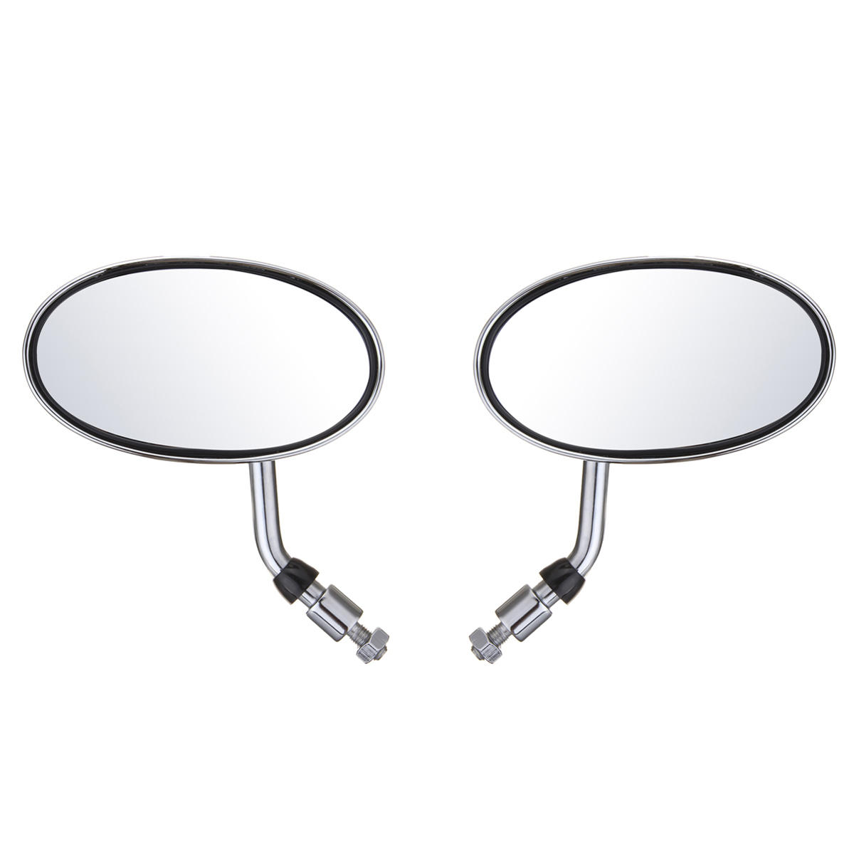 Pair Motorcycle Cafe Racer Rearview Mirror Handle Bar Sliver