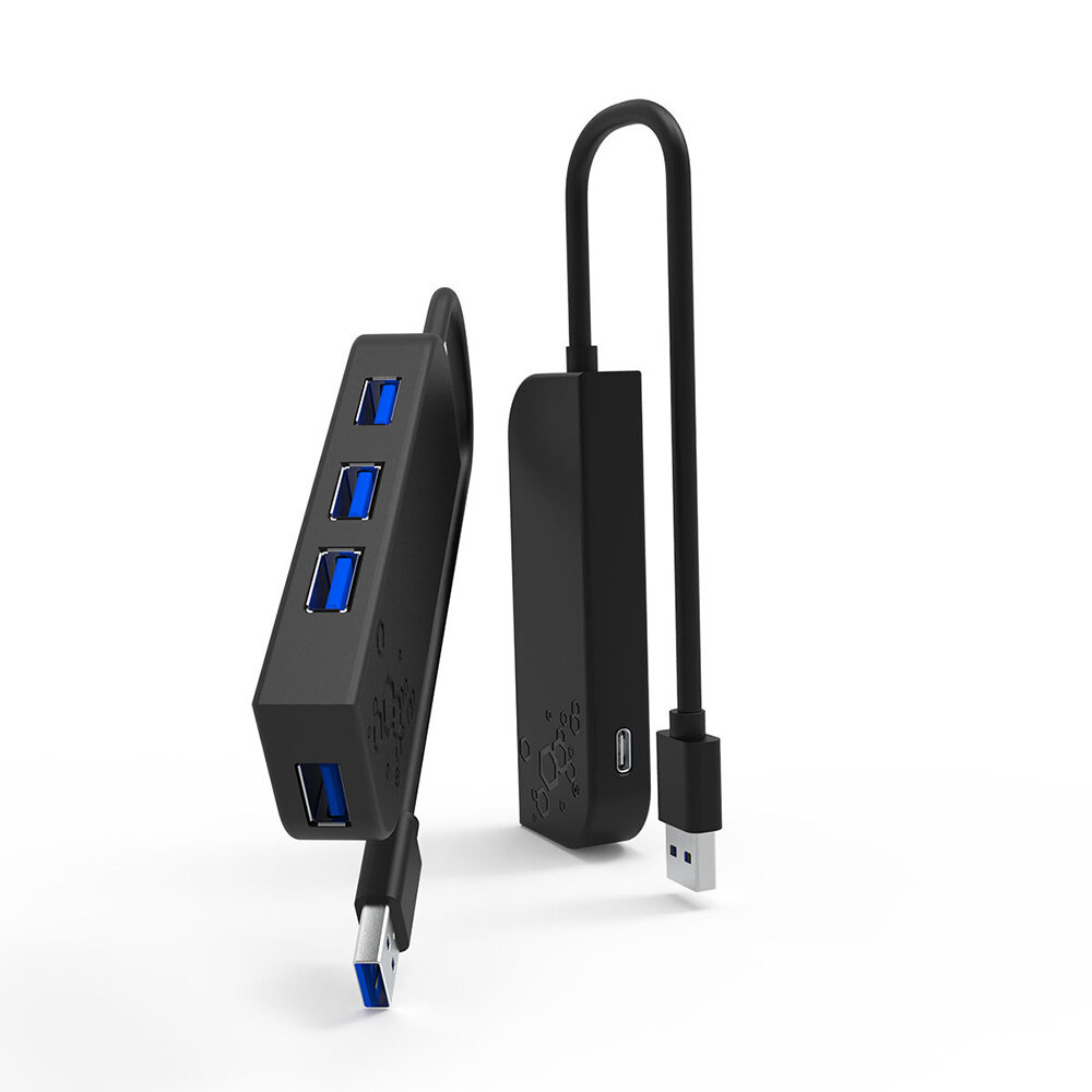 H1 4in1 USB Hub USB3.0 Splitter 4 Poorten USB 3.0 Type-C Oplaadpoort Breed Compatibel Plug en Play O