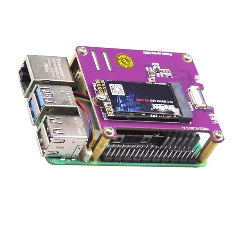 

Raspberry Pi 5 Expansion Board PCIE to M.2 NVME SSD Pi5 PCIe MPS2242-2230 Solid State Drive
