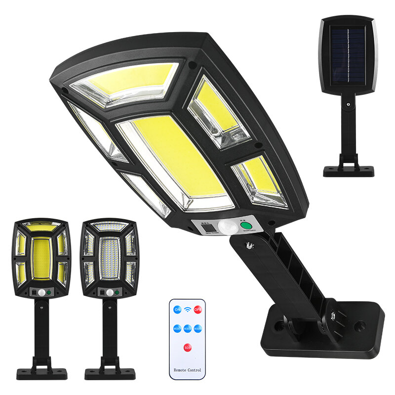 211COB/192SMD LED Solar Street Light Outdoor IP65 Waterproof Human Body Induction Garden Wall Light with Remote Control