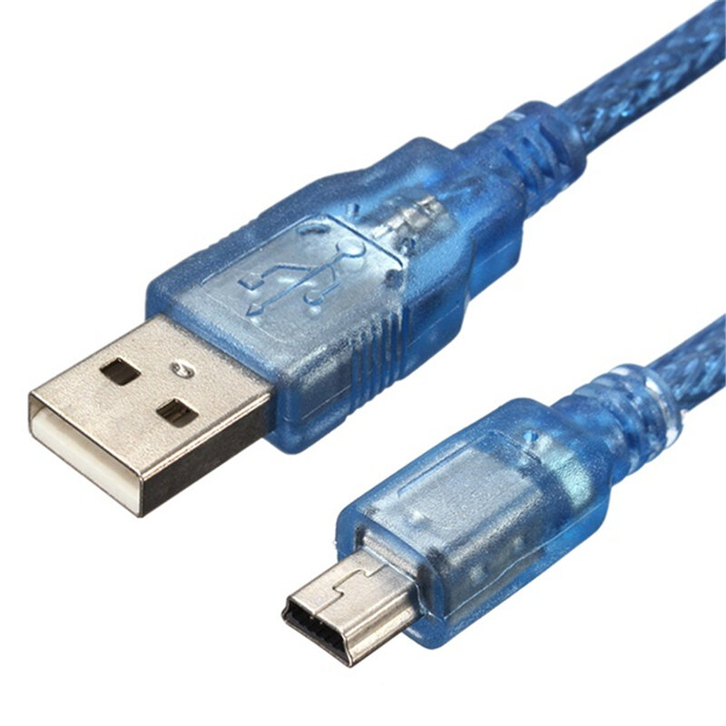 5pcs Blue Male USB 2.0A To Mini Male USB B Power Data Cable for Nano V3.0 ATMEGA328P Module Board