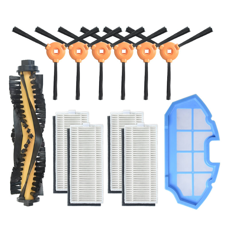 

12pcs Replacements for Ecovacs N79 Vacuum Cleaner Parts Accessories Main Brush*1 Side Brushes*6 HEPA Filters*4 Primary F