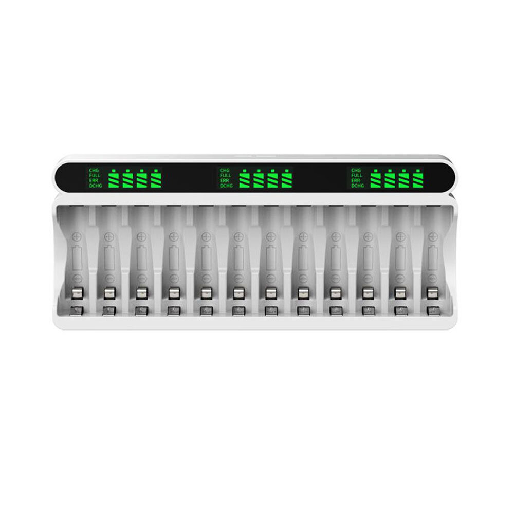 

Beston 12 Slot Smart AA AAA Ni-mh Battery Charger DC 1.2V USB-C/USB Fast Intelligent Battery Charging for AA AAA Cell