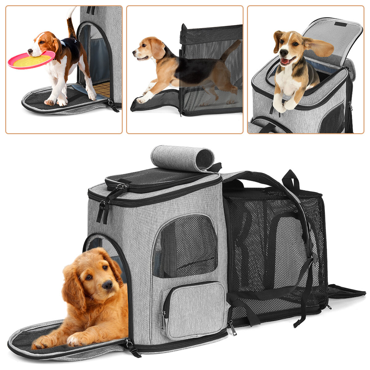 

Pet Carrier Backpack Breathable Puppy Travel Space Shoulder Bag Dog Cat Outdoor Double-sided cushion