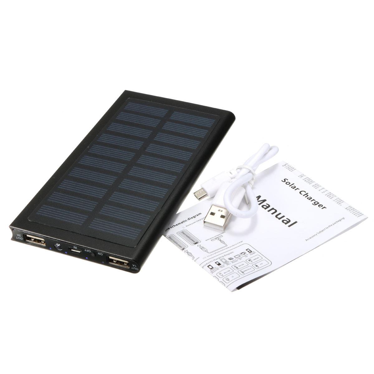 8000mAh超薄型ソーラーバッテリーチャージャーパワーバンク、iPhone用iPadタブレットスマートフォン