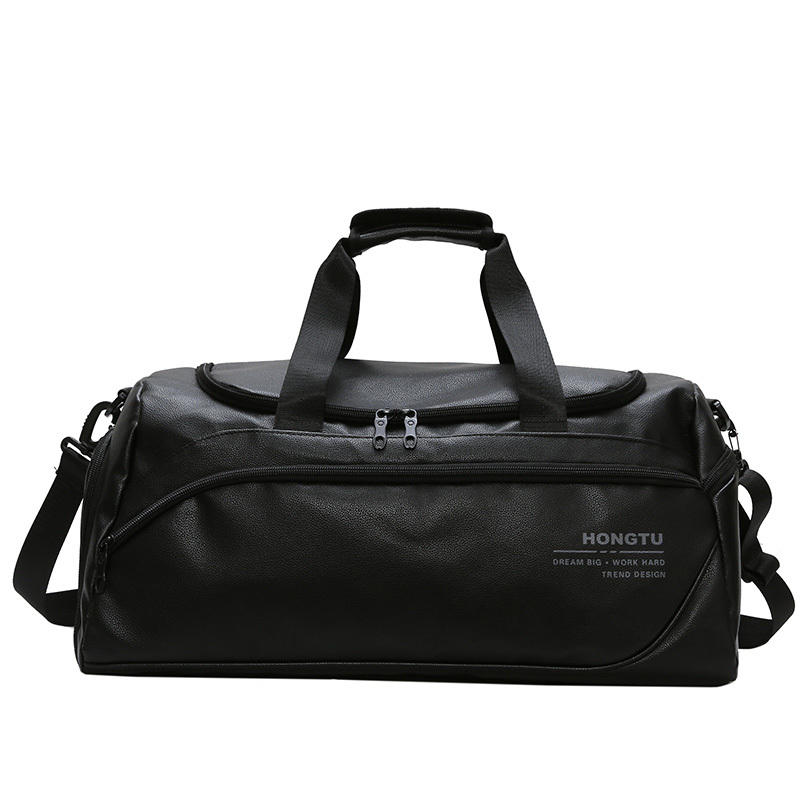 

35L PU Leather Outdoor Sports Gym Duffel Bag Travel Luggage Handbag Shoes Storage Pouch Organizer