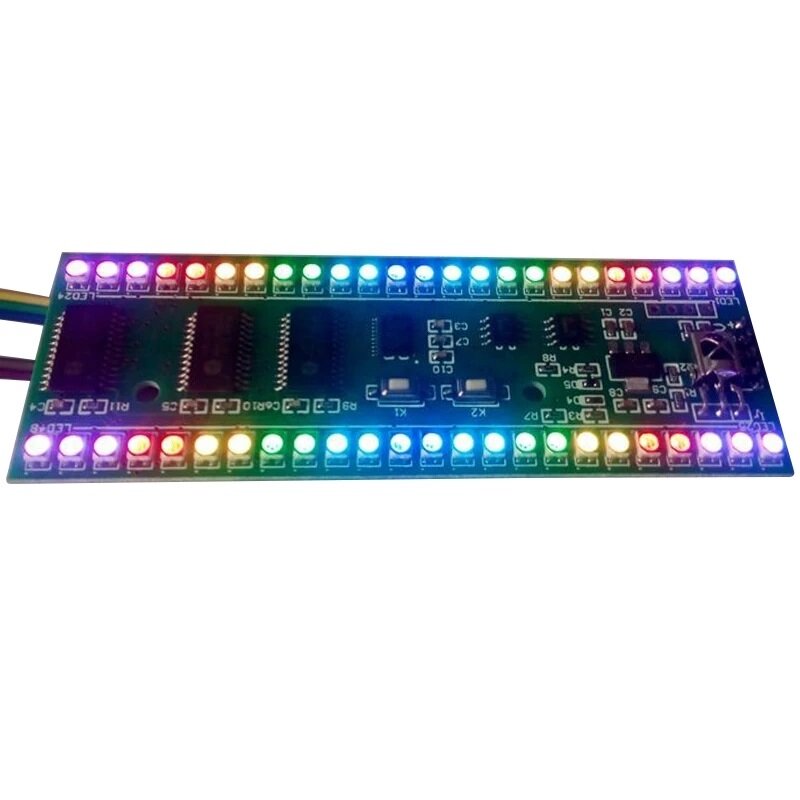 

5V RGB LED Board Audio Level Indicator VU Meter Dual Channel 24 MP3 PC Phone Speaker Music Spectrum DIY MCU Melody Light