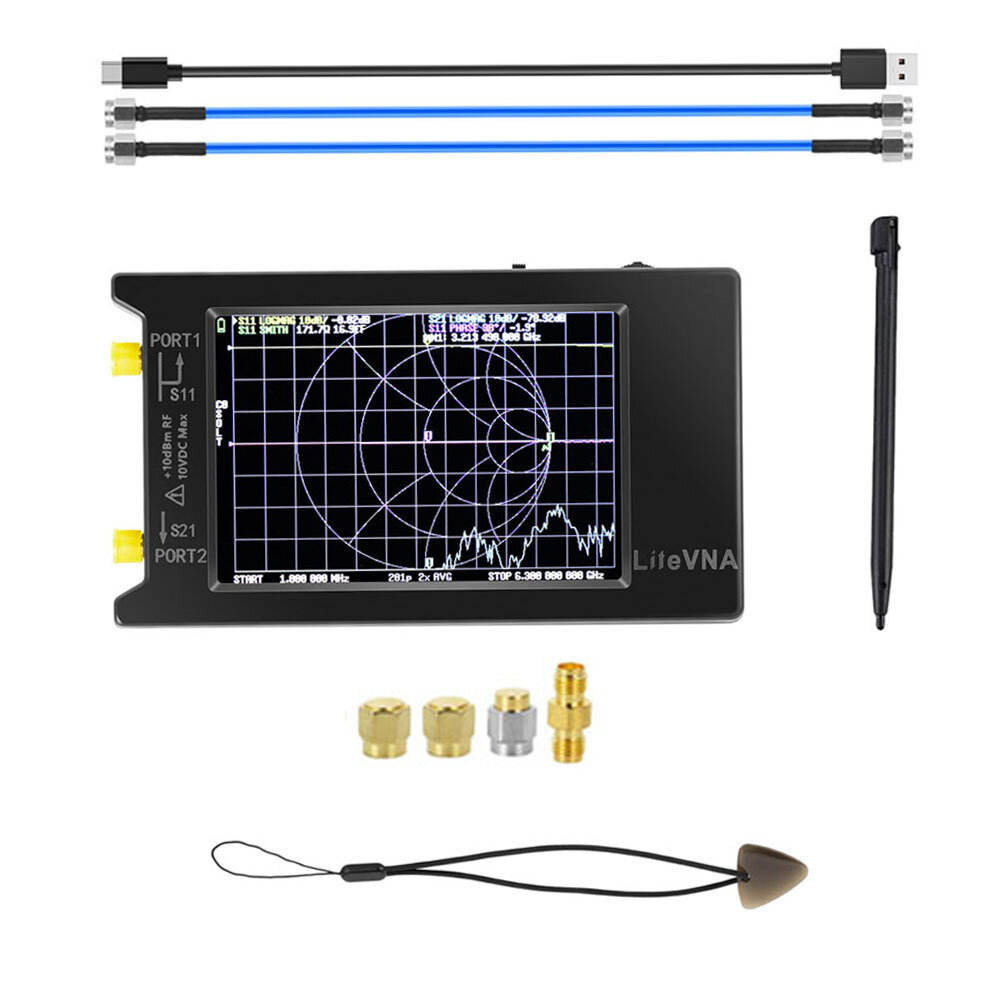 4 Inch Touch Screen 50kHz-6.3GHz Vector Network Analyzer HF VHF UHF Antenna Analyzer Update of NanoV