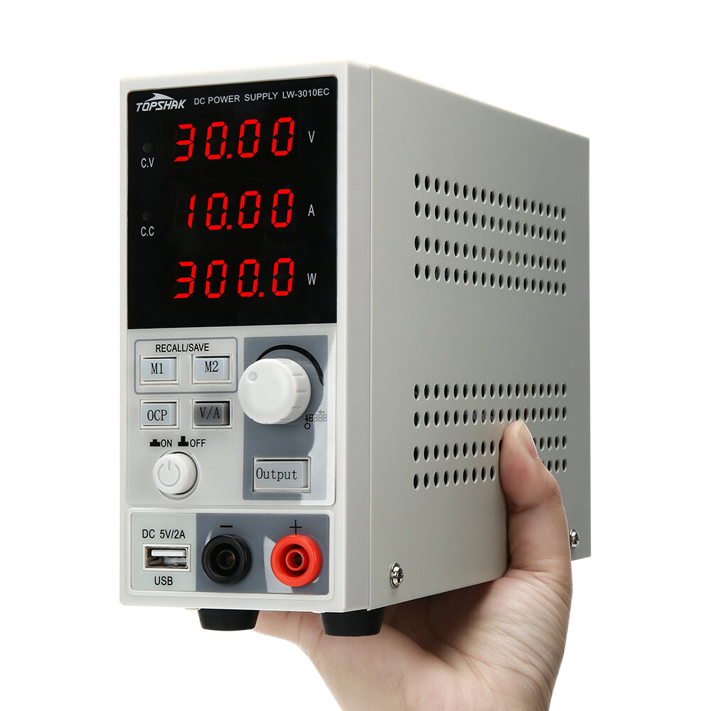 Στα 57.07 € από αποθήκη Τσεχίας | Topshak Professional 220V/110V 0-30V 0-10A 300W Programmable DC Power Supply Display Adjustable Regulated Power Supply