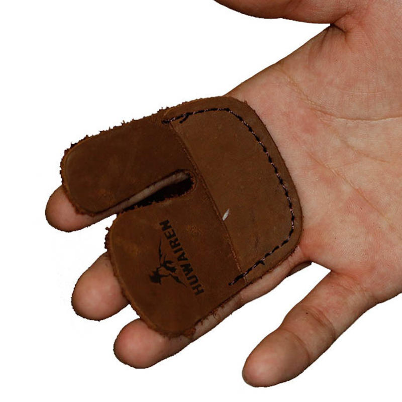 Monllack Cow Leather Archery Finger Guard Protection Pad Glove Tab Bow Shooting Strong And Durable Fits For Left Hand And Right Hand 