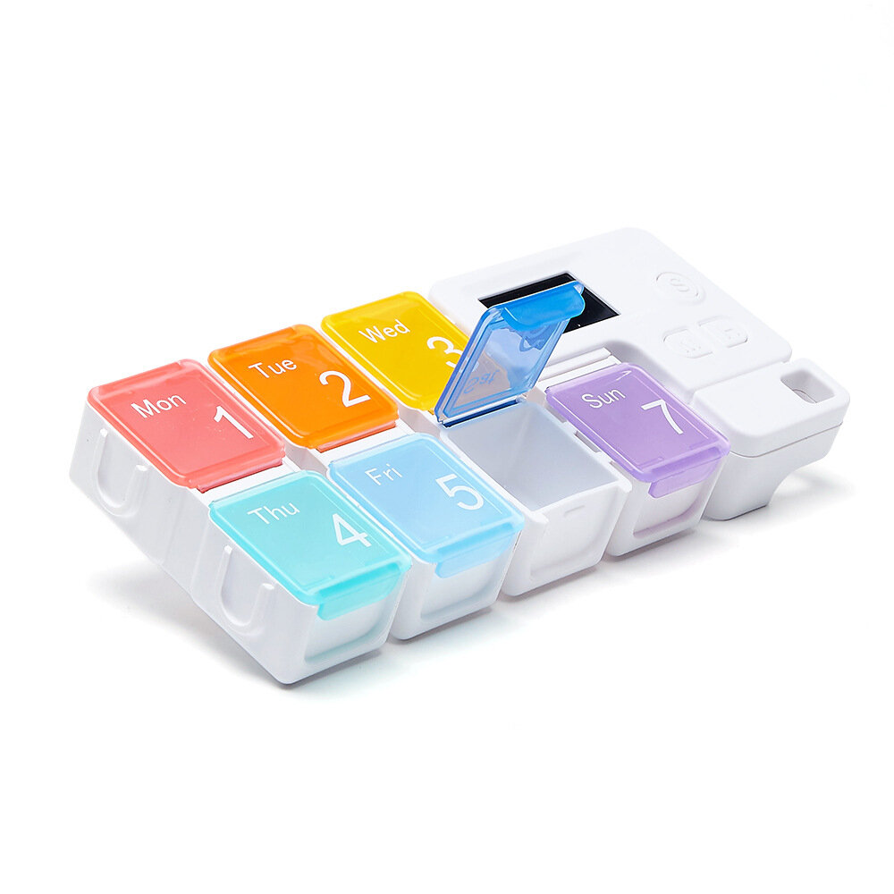 4/8/14 Grid Intelligent Pill Organizer Case with Electronic Timing Reminder