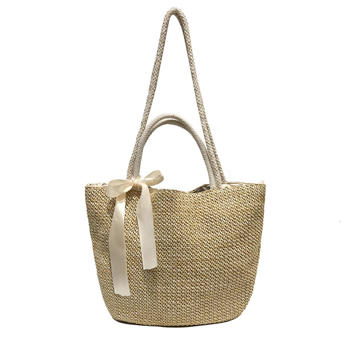 Women Straw Rattan Shoulder Beach Bag Crossbody Messenger Handbag Tote Outdoor Travel