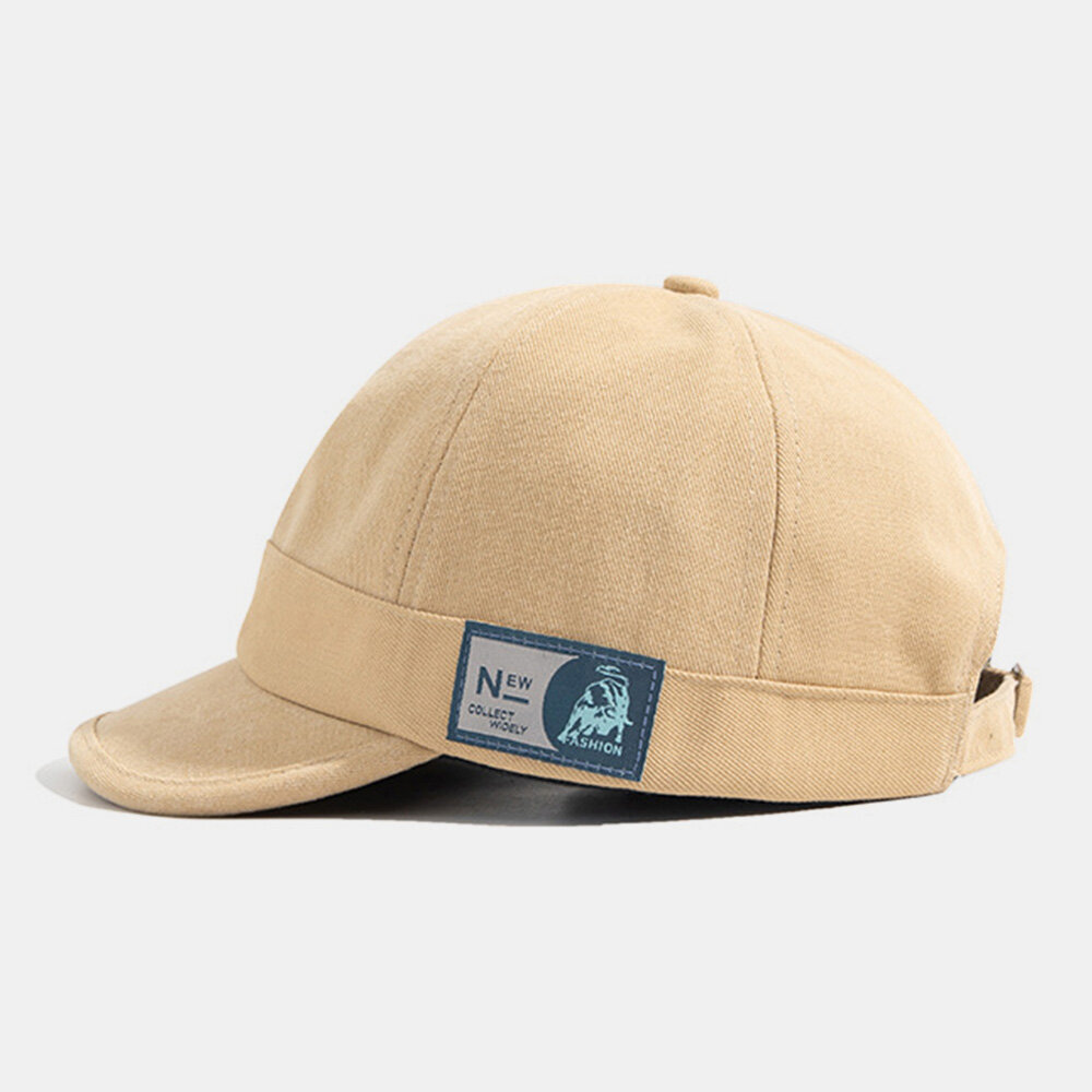 Unisex Label Patch Short Sort Brim Baseball Cap Retro Street Plain Snapback Hat
