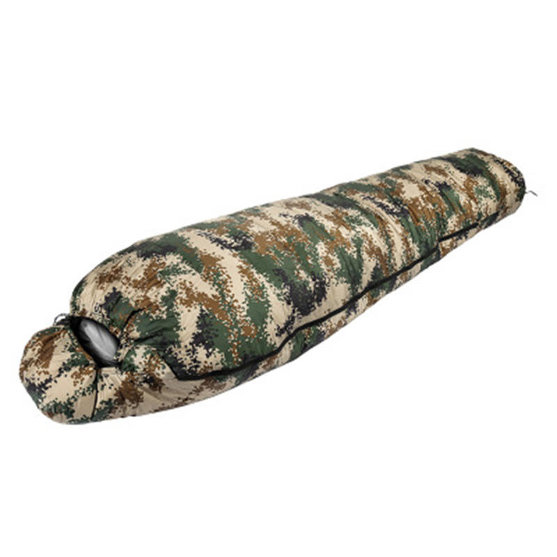 IPRee®320T Nylon迷彩ダウン充填寝袋キャンプポータブル超軽量シングル寝袋