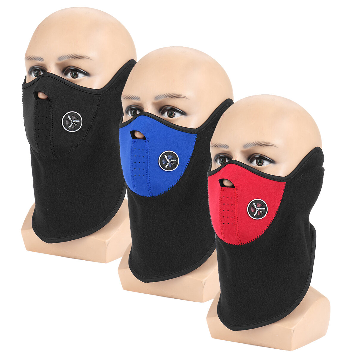 Máscara de media cara a prueba de viento para invierno en 3 colores, con cuello grueso para proteger del frío, ideal para esquiar, ciclismo y otros deportes de invierno al aire libre.