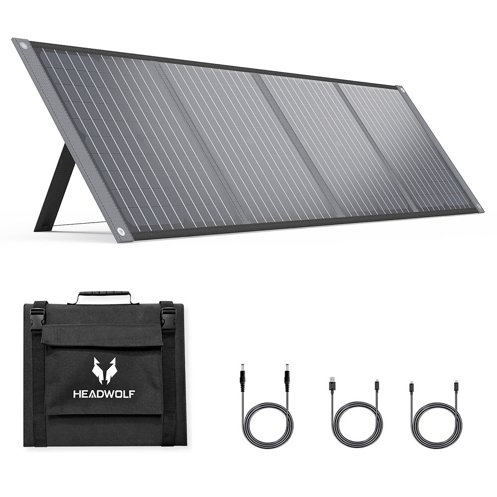 [US directo] cabeza de lobo S100 100W 18V portátil Panel solar plegable IP65 Impermeable Panel solar para central eléctrica