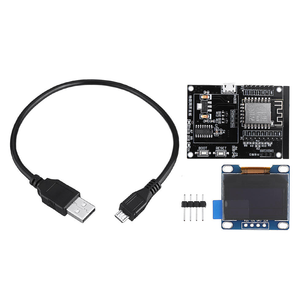 ESP8266 IoT Development Board + geelblauw OLED-display SDK Programmering Wifi-module Klein moederbor