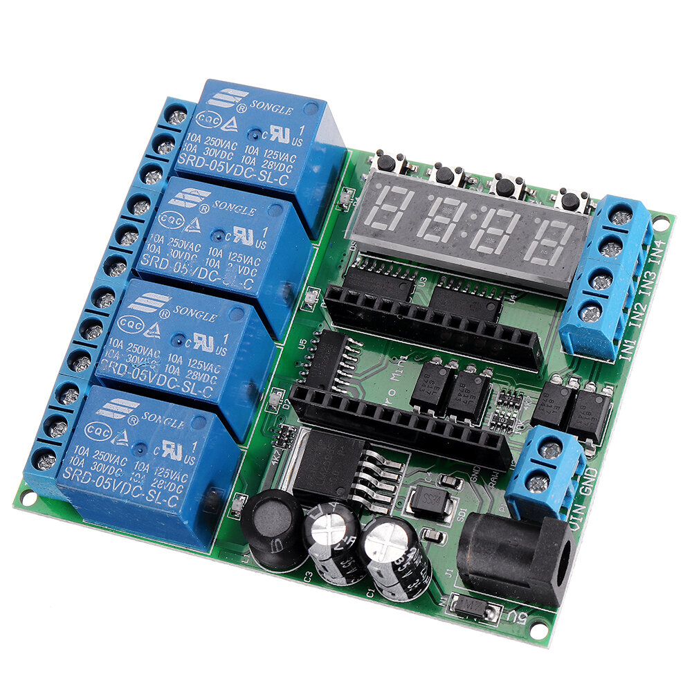 

IO22C04 4 Channel Pro Mini Relay Module Expansion Board Multi-function Delay Relay PLC Power