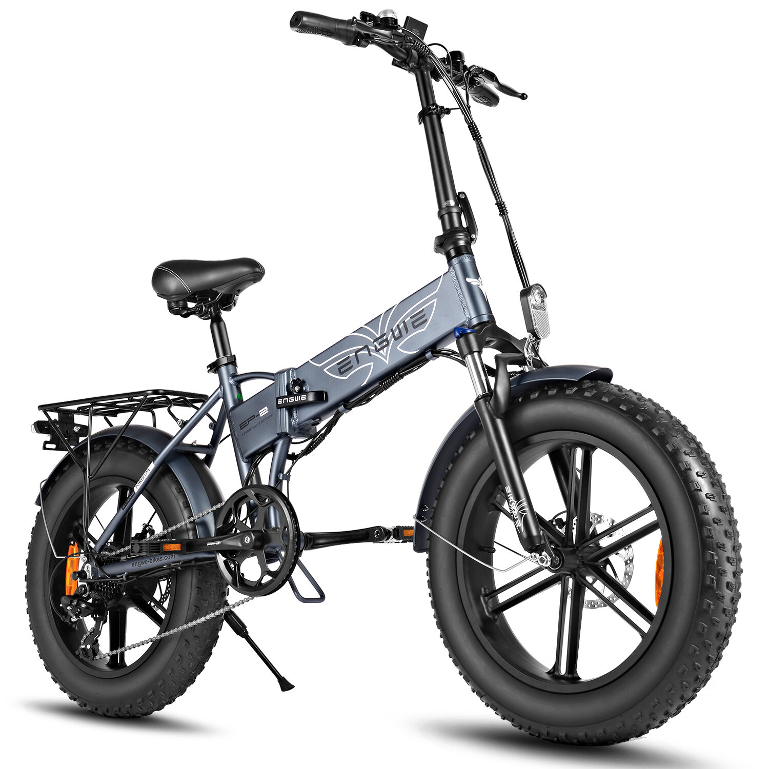 [US DIRECT] ENGWE EP-2 PRO 12.8Ah 750W 20in Fat Tire Folding Electric Bike 45km/h Top Speed E Bike for Mountain Snowfield Road