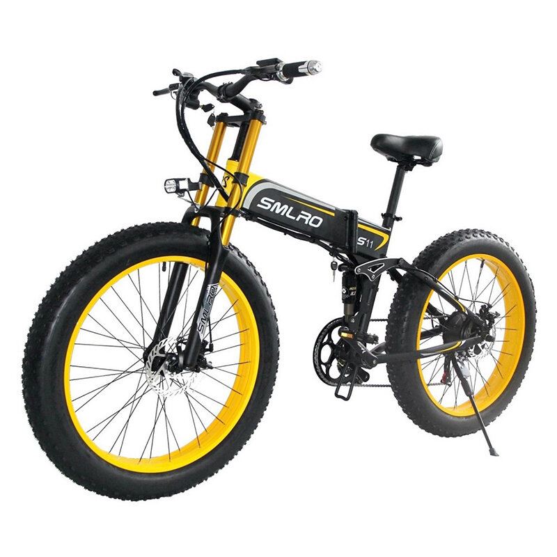 

SMLRO S11PLUS 48V 10Ah 500W 26in Fat Tire Folding Electric Moped Bicycle 35km/h Top Speed Electric Bike Mountain E Bike