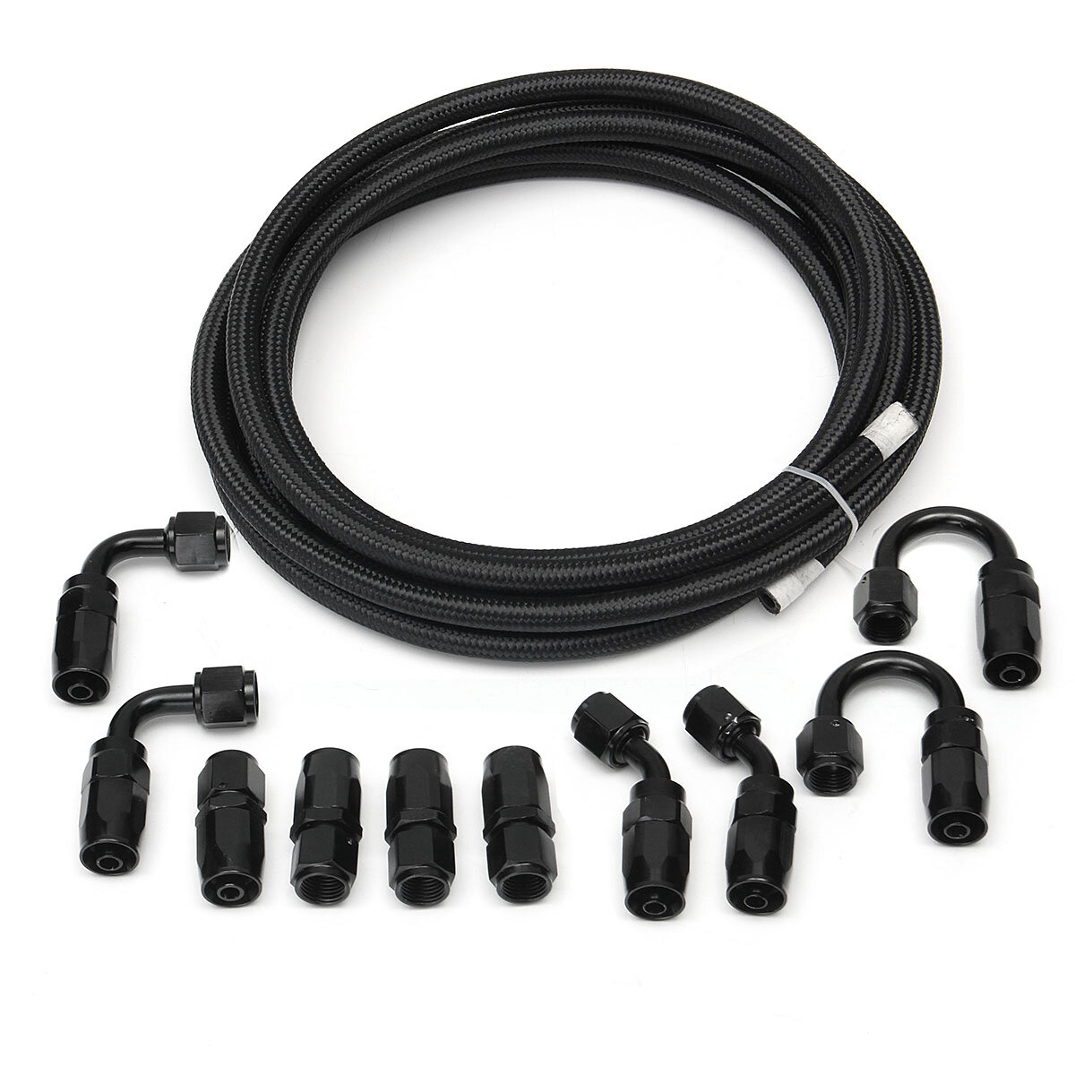 5m an10-10an nylon stainless steel braided fuel hose end adapter kit oil line