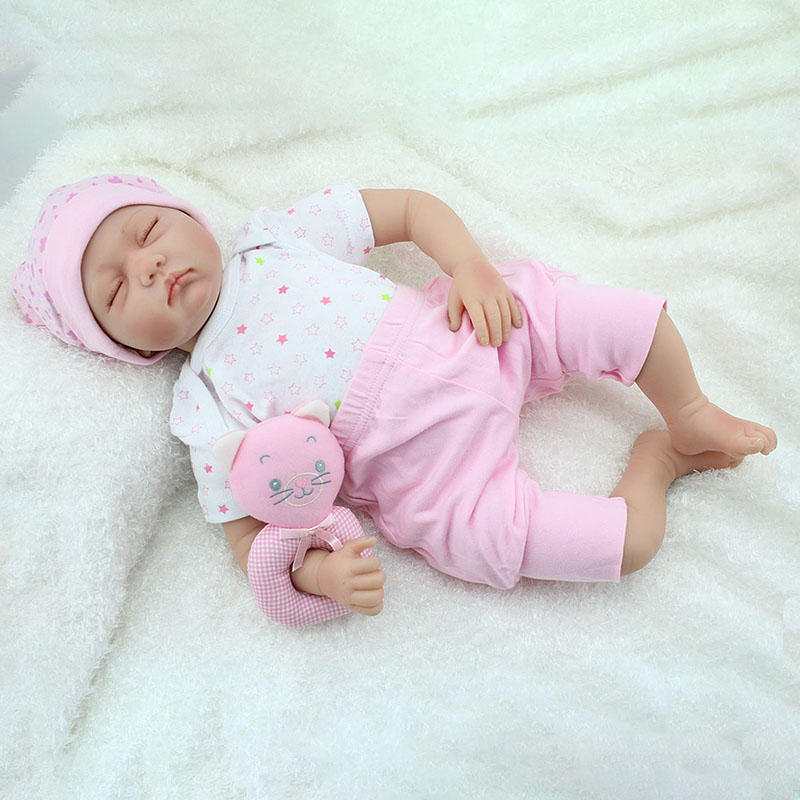 Image of NPK 22inch Reborn Baby Puppe Silikon handgemachte lebensechte Baby Spielhaus Spielzeug
