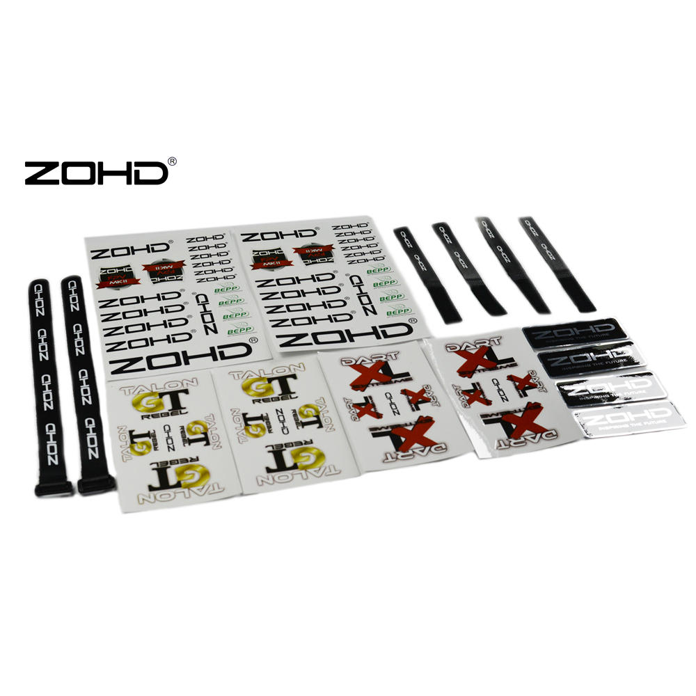 ZOHD DART XL Decals Logo Sticker Tie Strap Velcro Tape