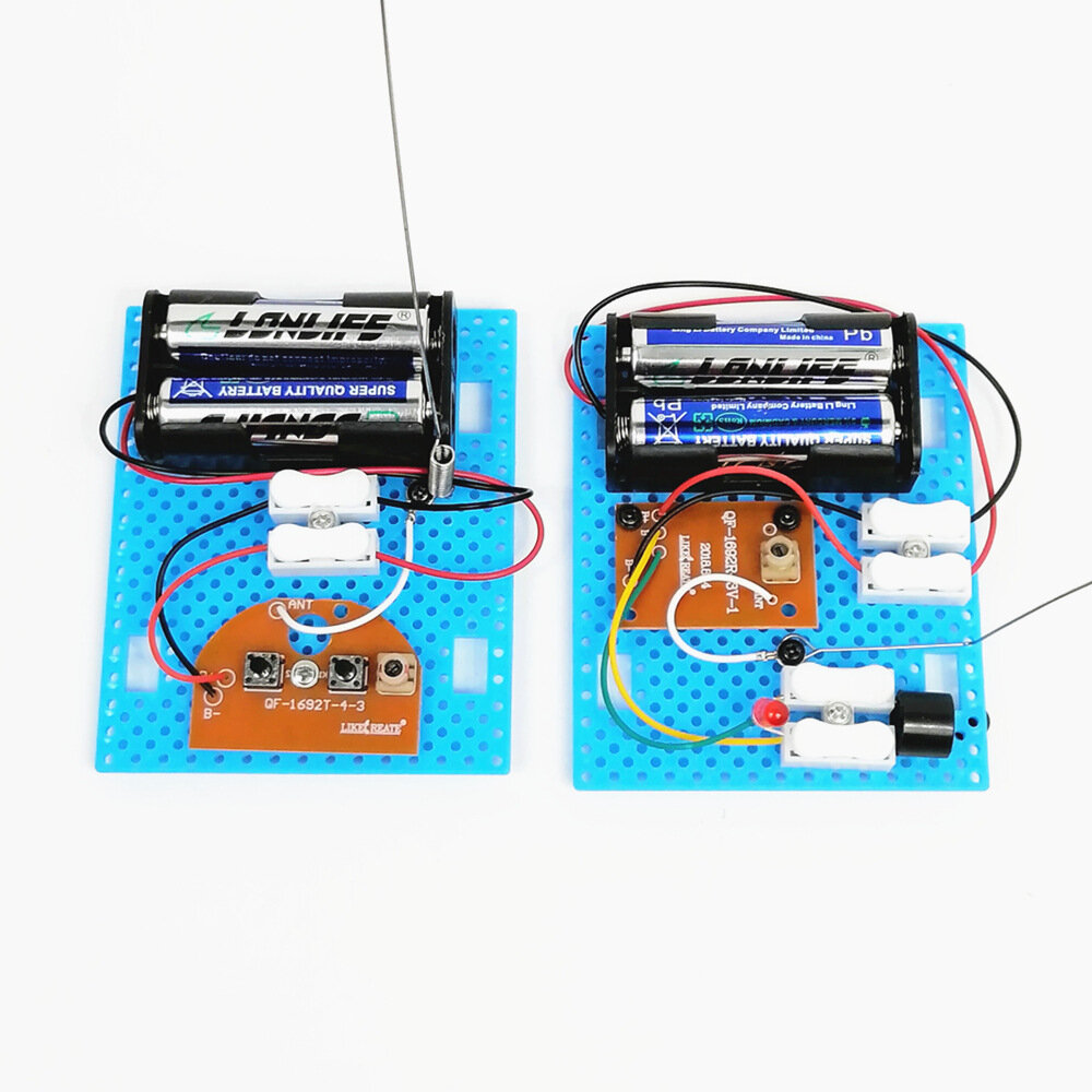 2 stuks kleine Hammer diy speelgoed model draadloze telegraaf zender ontvanger module educatieve kit