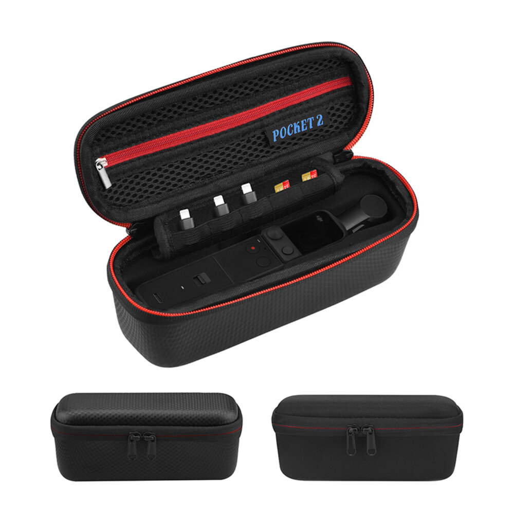 20.5*7.5*8.5cm PU/Nylon Black Stand-alone Storage Bag for DJI OSMO POCKET2 Handheld Gimbal Camera