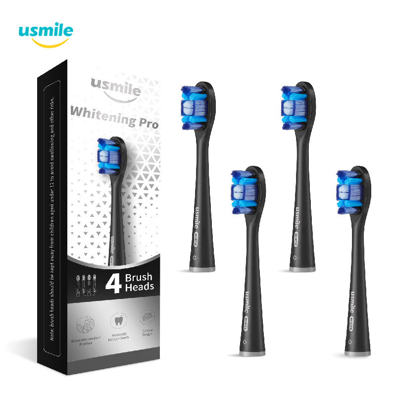 USMILE 4PCS Diamond Series Electric Toothbrush Replacement Heads Deep Cleaning Tooth With Travel Cov
