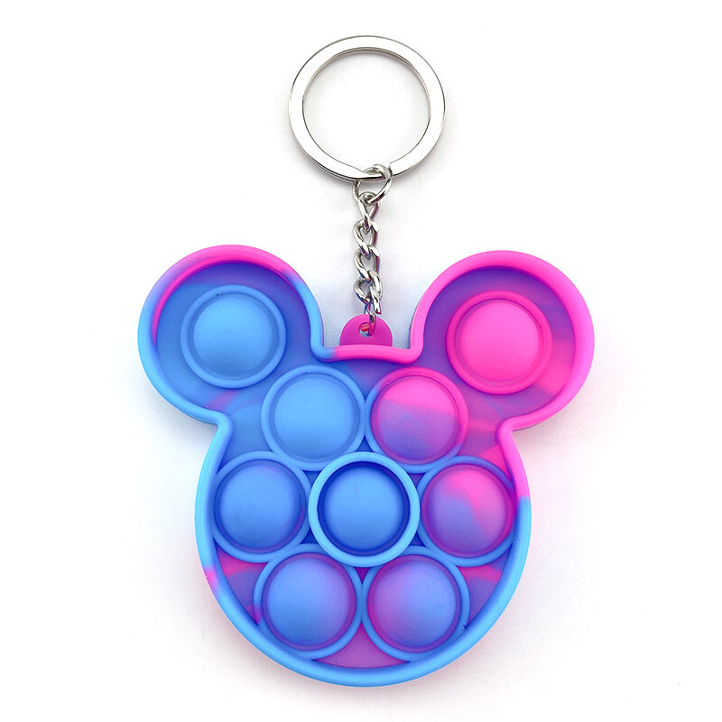 

Mouse Silicone Keychain Rodent Sensory Squeeze Toy Pusher Bubble Set for Kids and Adults