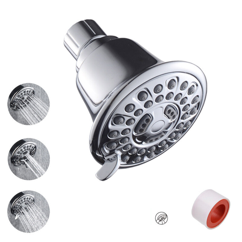 

3-Functions Showerhead Adjustable High Pressure Top Spray Bathroom Rain Shower Head 2.0GPM Water Saving Nozzle