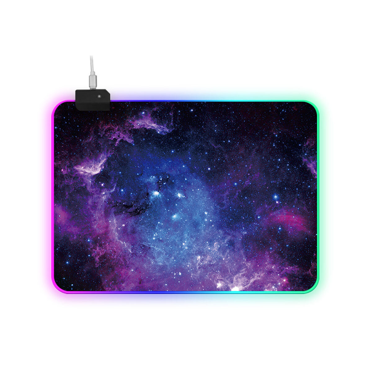 Bedrade USB Gaming Muismat RGB LED Bureau Mat Cosmic Nebula Antislip Lichtgevende Game Muismat